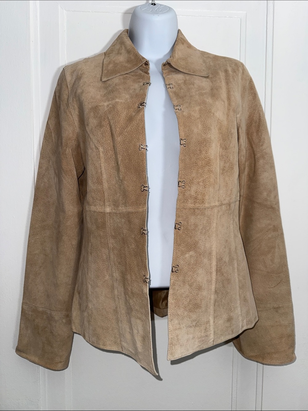 Vintage Women's Suede Hook-Front Jacket size 2